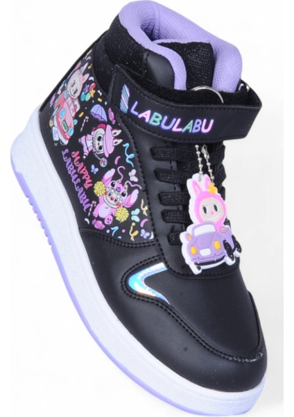 4444 Siyah Cırtlı Boğazlı Kız Çocuk Spor Ayakkabı