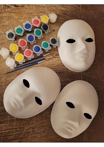 Doğal Seramik Hamuru 3 Adet Karton Maske Boyama Faaliyeti, Resim Başlangıç Seti, 3erli Set, Maske Boyama Seti Karışık fiyatları