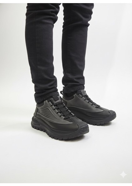 Lastik Bağlı Kanat Baskı Model Kısa Boğazlı Erkek Bot M434