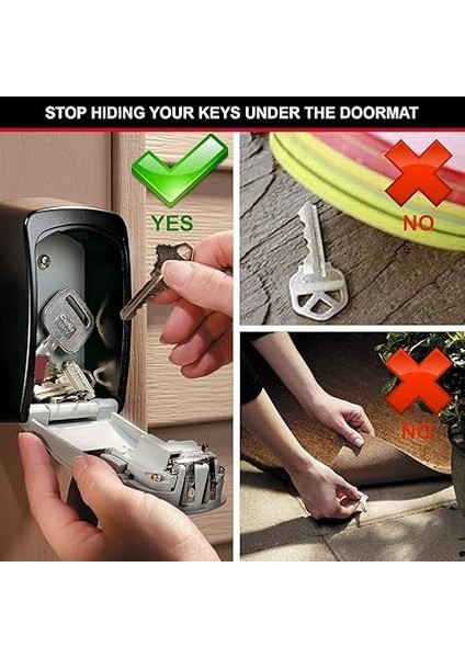 Lock Duvar Montajı Için Sayı Kombinasyonlu Kilitli Kasa/kilitli Kasa, Gri/siyah, Anahtarınızı Başkalarıyla Güvenle Paylaşmak Için – 163 Cm3, Duvar Askısı, Dış Mekan, 11,9 x 8,5 x 3,6 cm fiyatları