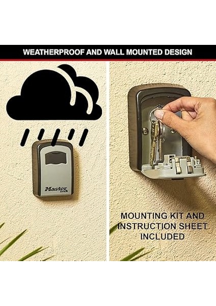 Lock Duvar Montajı Için Sayı Kombinasyonlu Kilitli Kasa/kilitli Kasa, Gri/siyah, Anahtarınızı Başkalarıyla Güvenle Paylaşmak Için – 163 Cm3, Duvar Askısı, Dış Mekan, 11,9 x 8,5 x 3,6 cm indirimleri