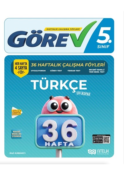 Nitelik 5.sınıf Görev Türkçe 36 Haftalık Çalışma Föyleri