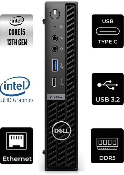 Optiplex 7010 Mff Plus I5-13500T N004O7010MFFPUBU-039 48GB 512GB W11PRO Mini Masaüstü Bilgisayar