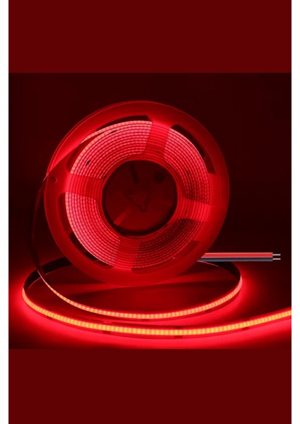 12V Cob Şerit LED 8mm 320 Ledli Esnek Kırmızı Cob LED IP20 (5 Metre)