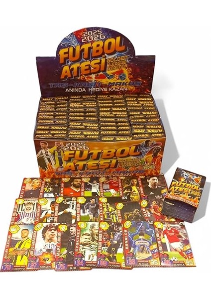 Futbol Ateşi Golden League Legends Futbol Oyun Kartları, 48 Paket, 384 Kart, 2025-2026 Sezonu indirimleri