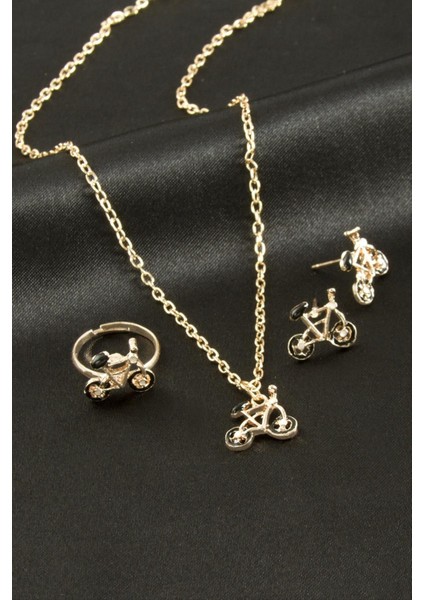 shop Bisiklet Mineli Set Kolye-Sarı fiyatları