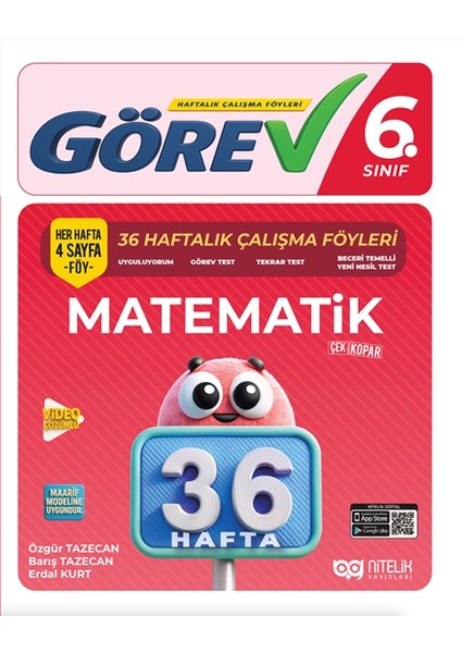 Nitelik 6.sınıf Görev Matematik 36 Haftalık Çalışma Föyleri