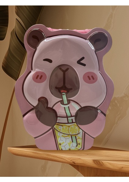 Capybara Desenli Metal Tasarım Kilitli Kumbara – Şık ve Güvenli