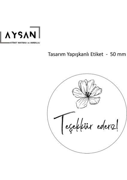 Teşekkür Ederiz Etiketi 50MM Çap