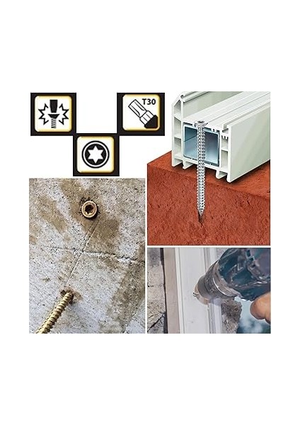 Buldex Vida 7.5X60 mm 50 Adet Sivri Uçlu Dübelsiz Beton Vidası Tork Duvar Vidası Buldeks modelleri