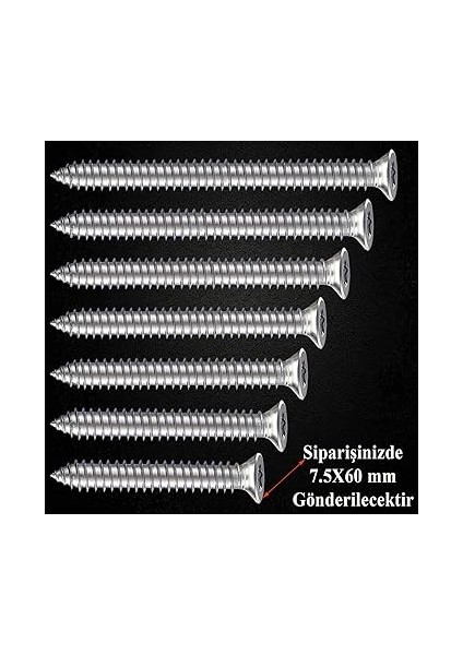 Buldex Vida 7.5X60 mm 50 Adet Sivri Uçlu Dübelsiz Beton Vidası Tork Duvar Vidası Buldeks fırsatları