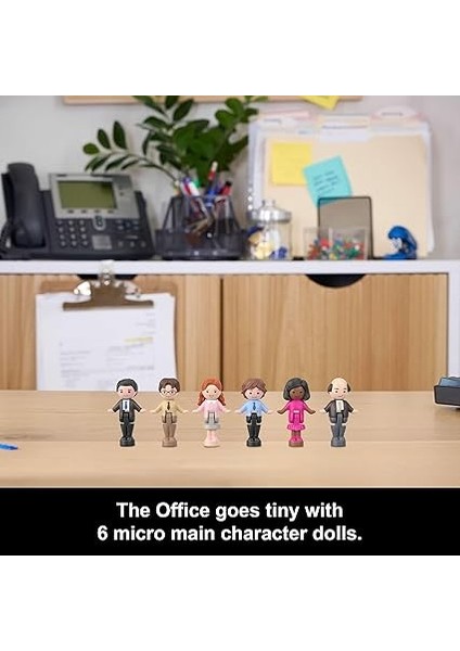 Pocket ve The Office Mini Oyun Seti, 6 Karakter Figürü ve 9 Aksesuar, Koleksiyona Uygun Partnership Oyuncağı, Kupa Bardak Şeklinde, JCC19 modelleri