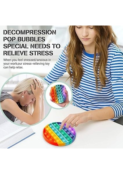 2parça Push Pop Bubble Sensory Fidget Toys,pop It Toy, Push Pop Pop Kabarcık Duyusal Kıpır Kıpır Oyuncak, Kaygıyı Giderir,sıkıcı Zamanı Geç modelleri