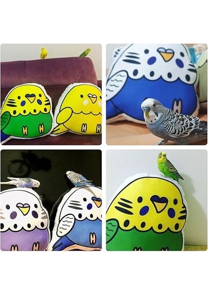 Arkadaşım Muhabbet Kuşu 3 Boyutlu Yastık Kuşlu Hediye Beyaz Açık Mavi fiyatları