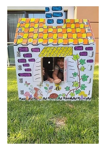 Çocuk Karton Boyama Evi (Beyaz) indirimleri