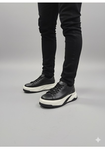 Bağcıklı Hakiki Deri Kalın Düz Taban Erkek Sneaker Ayakkabı 22216 fiyatları