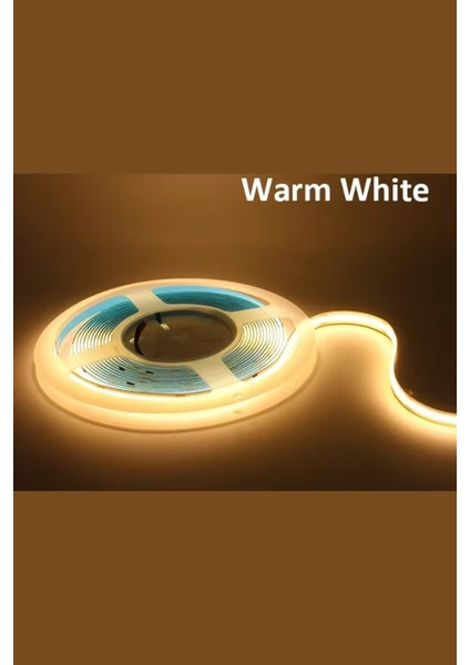 12V Cob Şerit LED 8mm 320 Ledli Esnek Gün Işığı Cob LED IP20 (5 Metre)