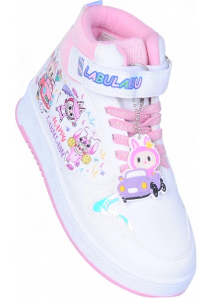 4444 Beyaz Cırtlı Boğazlı Kız Çocuk Spor Ayakkabı