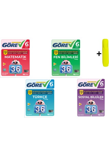 Nitelik 6.sınıf Görev Matematik Fen Türkçe Sosyal 36 Haftalık Çalışma Föyleri