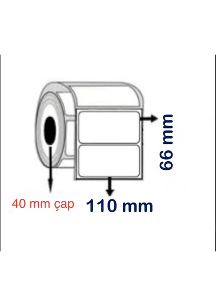 Boş Yapışkanlı Kuşe Barkod Etiketi 110MM x 66MM