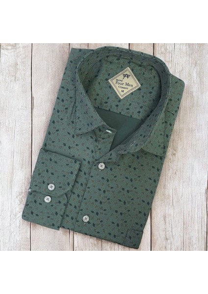 Klasik Geniş Kesim Desenli Uzun Kollu Erkek Gömlek fiyatları