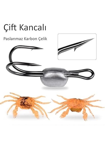 3 Adet Çift Iğneli Yumuşak Silikon Yengeç Olta Balık Yemi 13CM 32.5gr - Gerçekçi Çupra Levrek Avcısı fırsatları