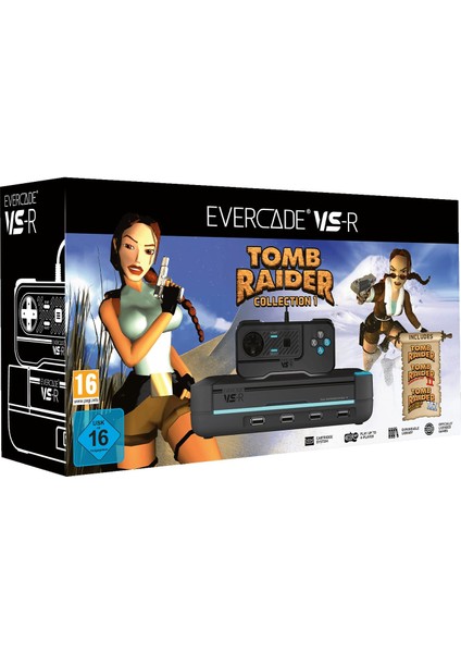 Evercade Vs-R Retro Oyun Konsolu + Tomb Raider 1 Koleksiyonu | 1080P Hdmı, Efsanevi Klasiklerle Modern Oyun Keyfi