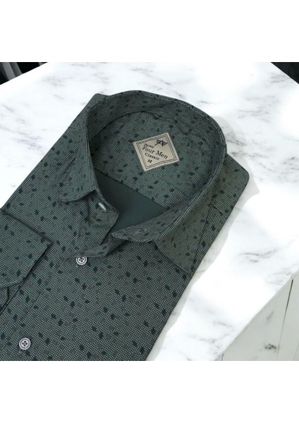 Klasik Geniş Kesim Desenli Uzun Kollu Erkek Gömlek modelleri