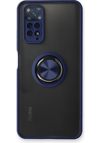 Xiaomi Redmi Note 11 Kılıf Montreal Yüzüklü Silikon Kapak - Lacivert fiyatları