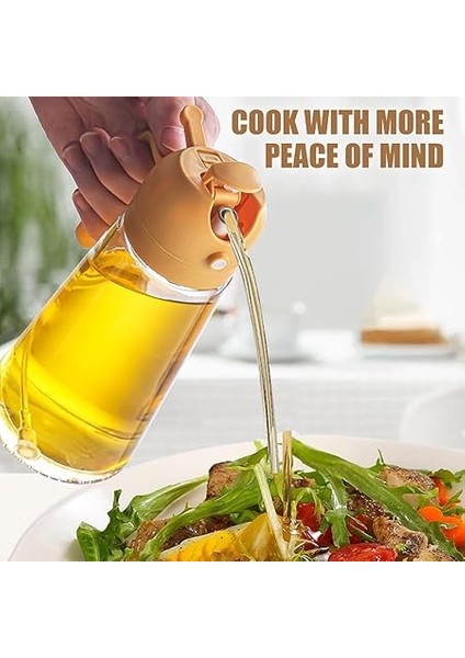 2'si 1 Arada Yağ Dağıtıcı ve Yağ Püskürtücü, Mutfak Spreyi Için Yağ Dispenseri, 470ML Zeytinyağı Şişesi, Pişirme, Mutfak, Salata, Derin Kızartma, Sirke, Barbekü Sprey Şişesi (Yeşil) modelleri