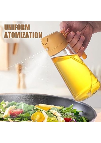 2'si 1 Arada Yağ Dağıtıcı ve Yağ Püskürtücü, Mutfak Spreyi Için Yağ Dispenseri, 470ML Zeytinyağı Şişesi, Pişirme, Mutfak, Salata, Derin Kızartma, Sirke, Barbekü Sprey Şişesi (Yeşil) indirimleri