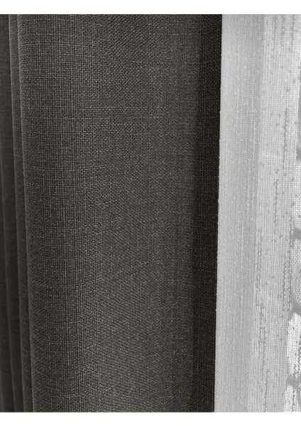 Nova Keten Fon Perde - Koyu Gri Tüm Odalara Uygun ( Tek Kanat ) Tül, Pano, Fon, fiyatları