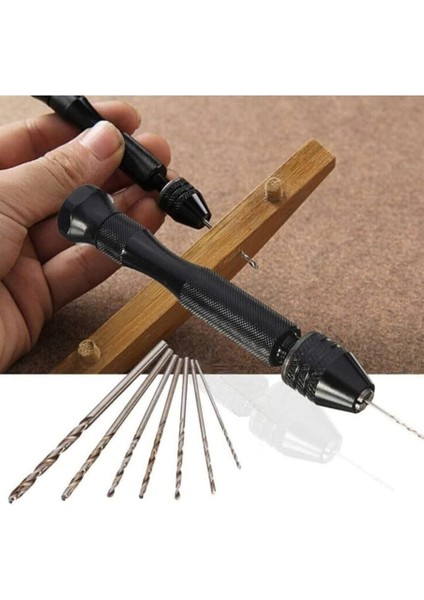 El Matkabı 6lı Matkap Uc Seti Mekanik Pim Mengenesi Hassas Elektronikçi Saatçi Boncuk Delme Aleti