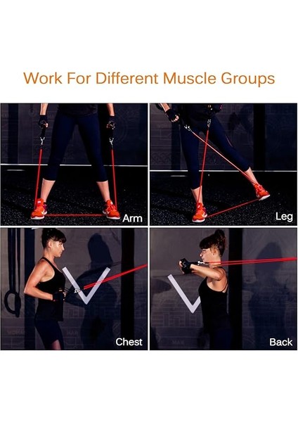 Bandı Seti (12 Adet), Kulplu Egzersiz Bantları, Kapı Çapası, Ayak Bileği Kayışları ve Taşıma Çantası, Vücut Şekillendirmek ve Ev Egzersizleri Için Egzersiz Bantları indirimleri