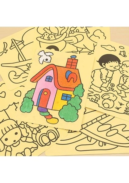 10 Adet, Büyük Boy, Kum Boyama Seti, A4 Boyutunda, Kum Boyama Çalışması, Etkinlik fırsatları