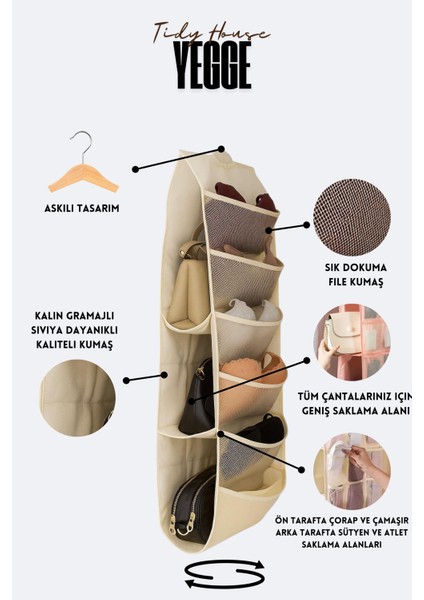 Askılı Çamaşır Çorap Çanta ve Sütyen Düzenleyici Dolap Içi Düzenleyici Gardırop Organizer fiyatları