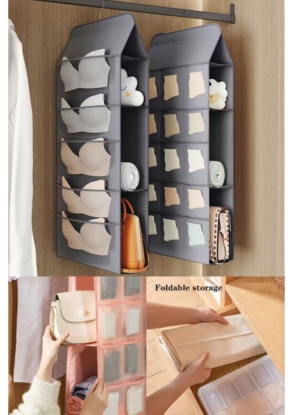 Askılı Çamaşır Çorap Çanta ve Sütyen Düzenleyici Dolap Içi Düzenleyici Gardırop Organizer fırsatları