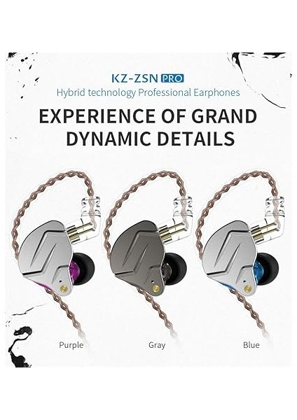 Zsn Pro Metal Kulaklık Hibrit Teknolojisi 1ba + 1dd Hifi Kulaklık, Bas Kulak Içi Kulaklık, Gürültü Önleyici Kulaklıklar (Gri, Mikrofonsuz) modelleri