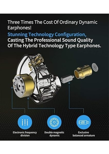 Zsn Pro Metal Kulaklık Hibrit Teknolojisi 1ba + 1dd Hifi Kulaklık, Bas Kulak Içi Kulaklık, Gürültü Önleyici Kulaklıklar (Gri, Mikrofonsuz) fırsatları