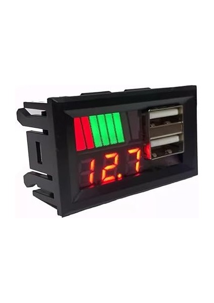 Dijital Voltmetre, USB Çıkışlı Akü Göstergeli, Dc 12VOLT Aküler Için,