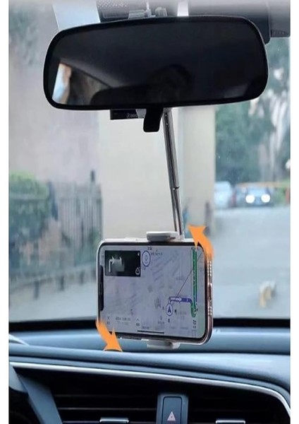 Araba Dikiz Aynasına Takılan Akrobat Telefon Tutucu Siyah