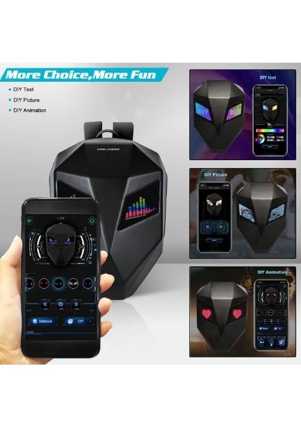 Ape Ledli Motosiklet Çantası 25 Modlu Mobil Kontrollü Akıllı Motorcu Sırt Çantası Gözlü Motorsiklet fırsatları