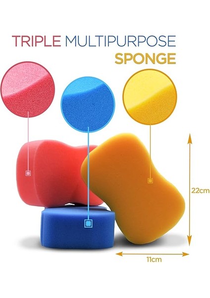 Secret Oto Yıkama Süngeri - 3'lü Set - Sarı-Pembe-Mavi Büyük Çok Amaçlı Temizlik Süngerleri, 2.4 Inç Kalın Sünger Scrubber Kit, Bulaşık Süngerleri, Fayans, Bisiklet, Tekne, Mutfak, Banyo, Ev Temizliği Için Kolay Tutma Süngeri,yıkama Süngeri Araba Araç Yıkama Süngeri Bebek Yıkama Süngeri Oto Yıkama Süngeri Yüz Yıkama Süngeri Araba Yıkama Süngeri Saplı Hasta Yıkama Süngeri fiyatları