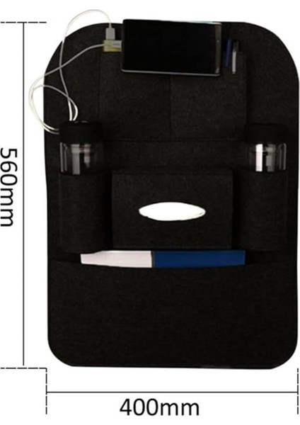 Araba Koltuk Arkası Düzenleme Organizeri Koltuk Arkası Eşya Düzenleyici Oto Kılıf Aksesuarı Koltuk Arkası Keçe Organizer (Siyah) fiyatları