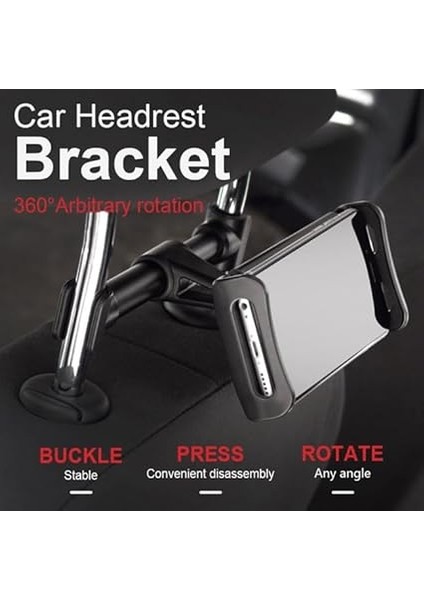 Araba Koltun Arkası Telefon ve Tablet Tutucu 360 Derece Dönebilen Dik ve Yatay Konumlandırılabilen 4 Inç ve 11 Inç Arası Cihazlar Için Uygun NRT-082 fiyatları