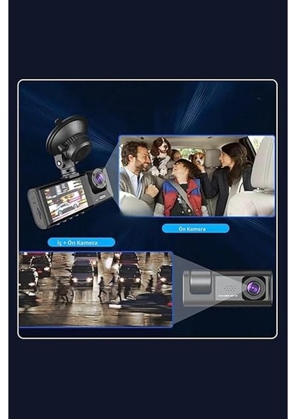 1s WIFI/1920P FHD/170° Ultra Geniş Açı/gece Görüşü ve G-Sensörü/ 3 Kameralı Araç Kamerası (2025) indirimleri