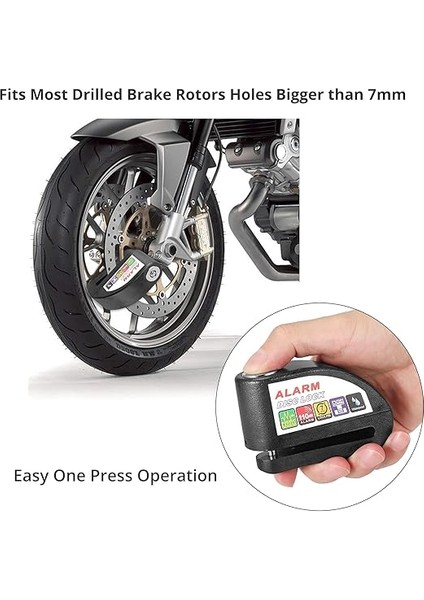 Fren Kilidi, Fren Diski Kilidi, Motosiklet Kilidi, Alarm, Alarm Diski, Güvenlik Kilidi, 1,2 M Geri Çağırma Kablosu ve Kilit Çantası, Fren Rotoru, 6 mm Bisiklet, Scooter, Motosiklet Için indirimleri