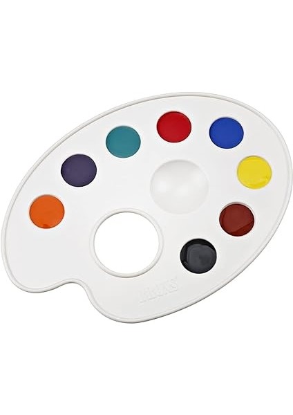 Plastik Renk Paleti 8+1 Gözlü - Akrilik - Gauj - Yağlı - Sulu Boya modelleri