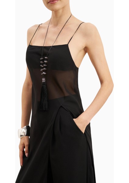 Kadın Şeffaf Şifon Uzun Askılı Camisole Bluz indirimleri