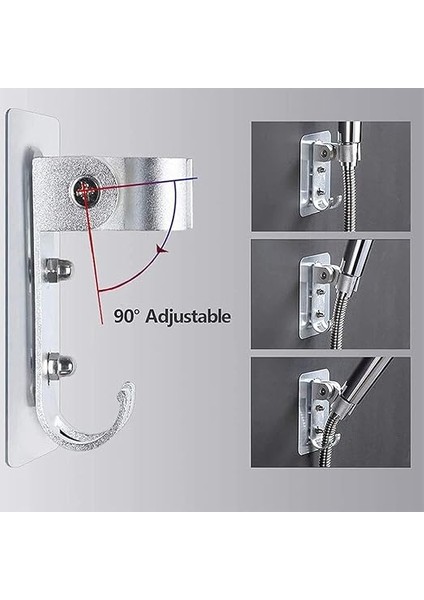 2 Adet Duş Başlığı Tutucu, Alüminyum Duş Başlığı Tutucu, Güçlü, Kendinden Yapışkanlı Duş Başlığı Tutucu, Ayarlanabilir Duş Başlığı Tutucu, Banyo Için, Güçlü Yapışkanlı (Gümüş) modelleri